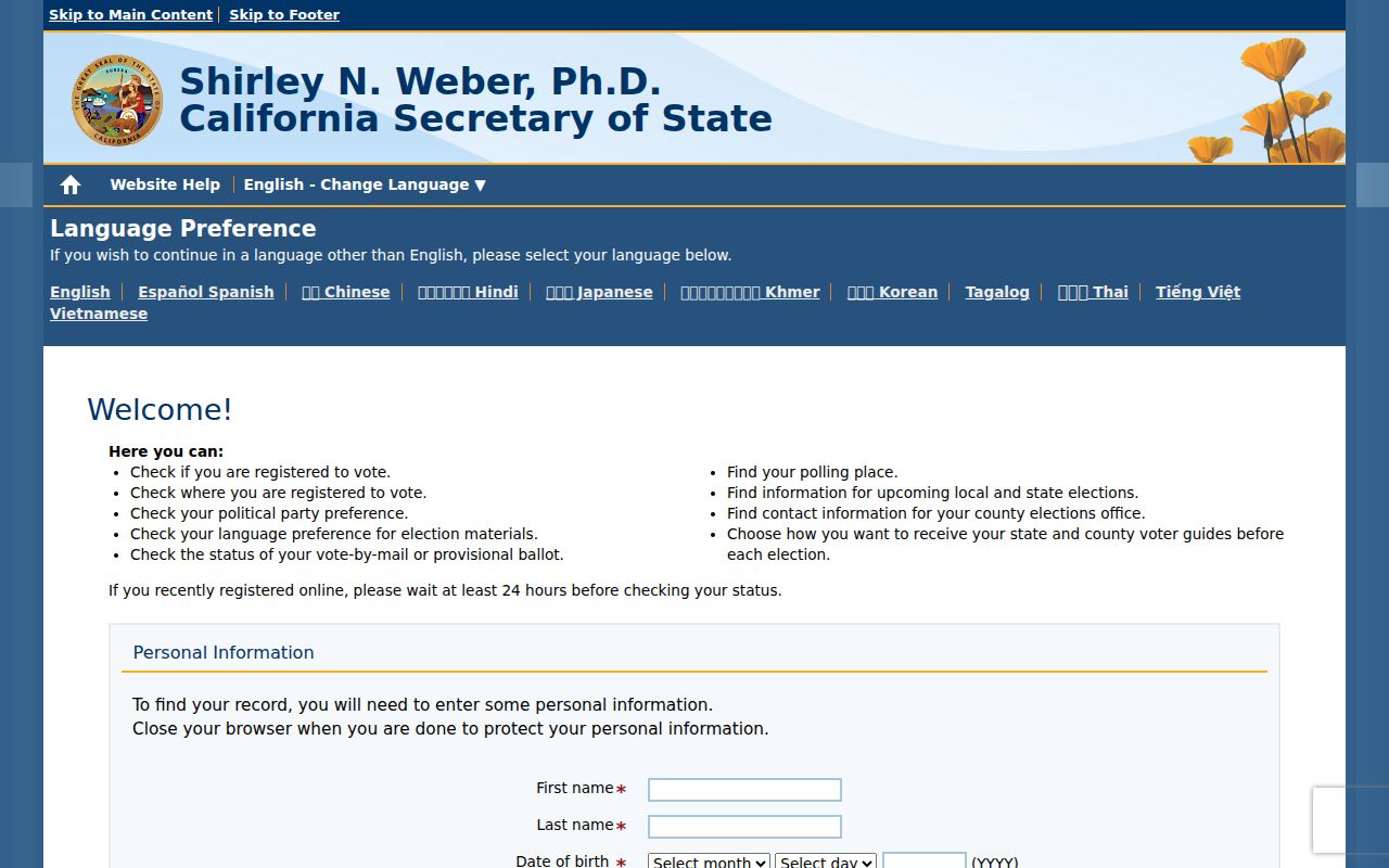 Santa Barbara voter records California My Voter Status lookup