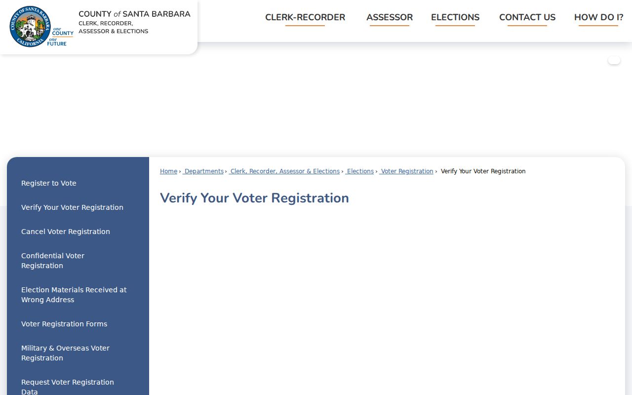 Santa Barbara voter records county verification page